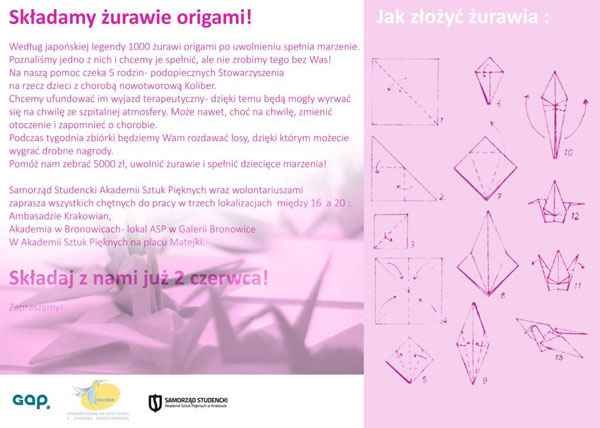 2 czerwca składamy żurawie origami!
